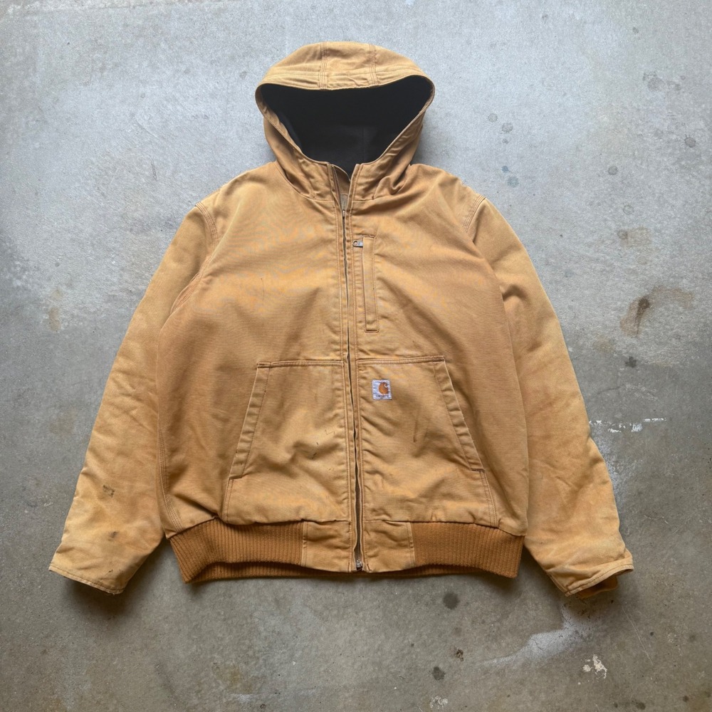Carhartt J130 Tan Hooded Jacket size large